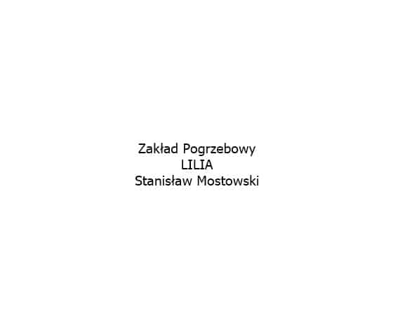 Logo Zakład Pogrzebowy Lilia Stanisław Mostowski