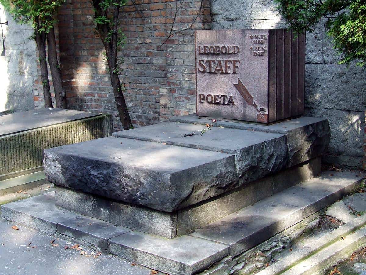 Grób Leopolda Staffa - Cmentarz Powązki Warszawa