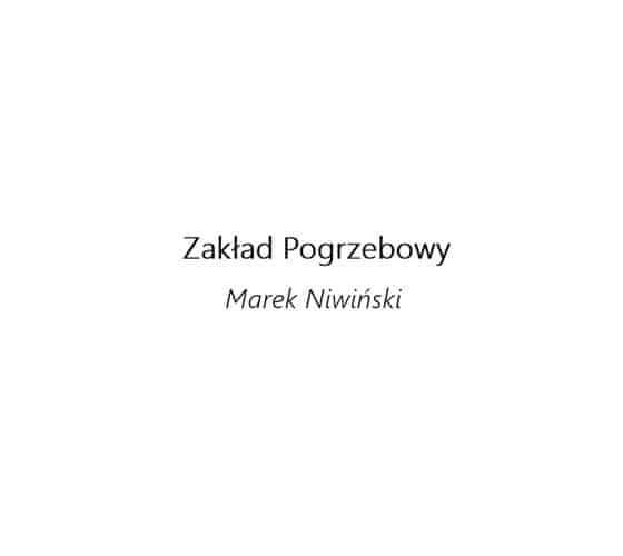Logo Zakładu Pogrzebowego Marek Niwiński