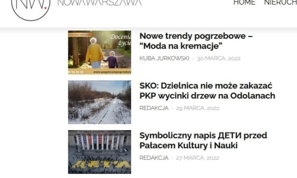 Artykuł na portalu Nowa Warszawa - Pogotowie Pogrzebowe