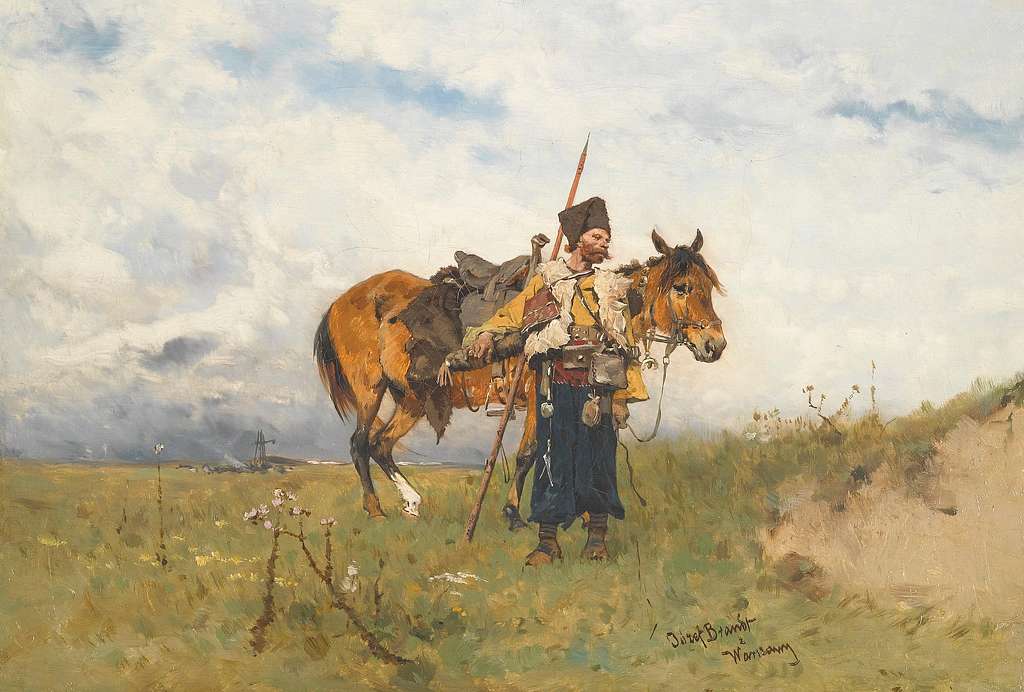 Kozak obok konia