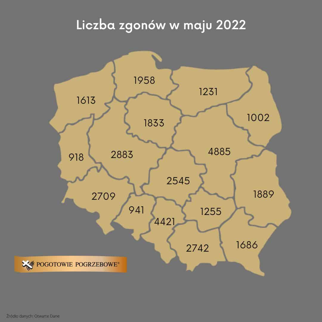 Liczba zgonów maj 2022